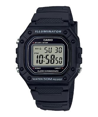 Relógio de Pulso Masculino Casio Digital Preto Prova D'Água W-218H-1AVDF