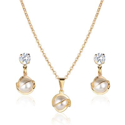 Kit Conjunto Semijoia Com Pérola Banhado a Ouro 18K