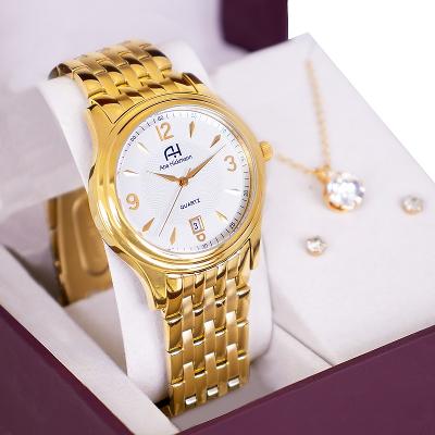 Relógio Champion Ana Hickmann Analógico Dourado AH28508H Kit Colar e Brincos