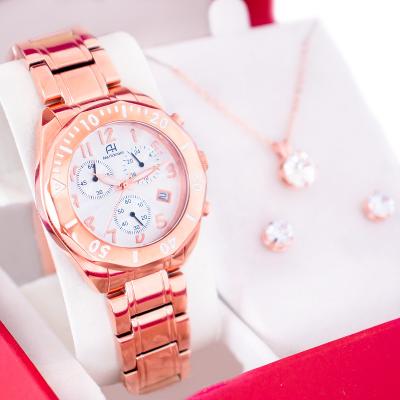 Kit Relógio Feminino Champion Ana Hickmann Rosé Analógico AH30246Z A Prova D'Água