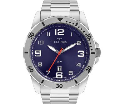 Relógio Masculino Technos Analógico Prata Militar 2115NAP/1A Calendário