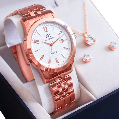 Relógio Champion Ana Hickmann Feminino Rosé AH28768Z Kit Colar e Brincos