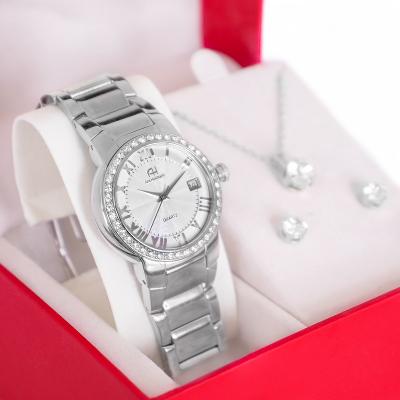 Kit Relógio Feminino Champion Ana Hickmann Prata Analógico AH28562Q Cristais