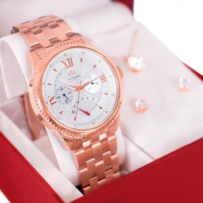 Relógio Feminino Champion Ana Hickmann Rosé AH30273Z MultiFunção Colar e Brincos