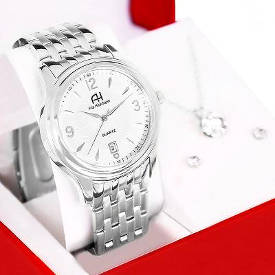 Kit Relógio Feminino Champion Ana Hickmann Analógico Prata AH28508Q Calendário