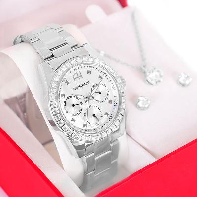 Kit Relógio Feminino Champion Ana Hickmann Analógico Prata AH30326Q Multi-Função