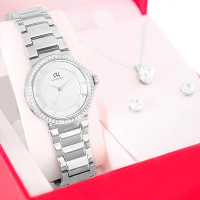 Kit Relógio Feminino Champion Ana Hickmann Prata Analógico AH28633Q Cristais