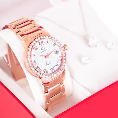 Kit Relógio Feminino Champion Ana Hickmann Rosé Analógico AH28562Z Cristais