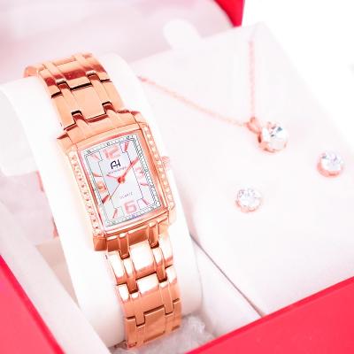 Kit Relógio Feminino Champion Ana Hickmann Rosé Quadradro AH28526Z Cristais