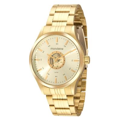 Relógio Masculino Mondaine Dourado Prova D'Água 99633GPMVDE3