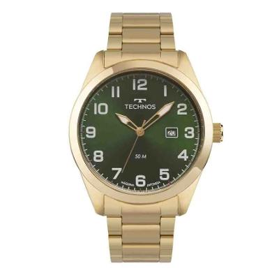 Relógio Masculino Technos Analógico Dourado Verde Calendário 2115TYO/1V