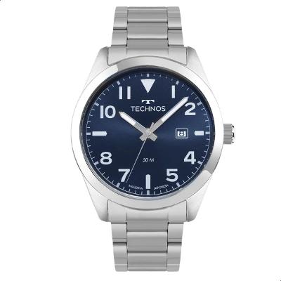 Relógio Masculino Technos Prata Azul Analógico 2115UAI/1A