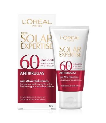 Protetor Solar Facial L'Oréal Paris Solar Expertise Antirrugas FPS 60, 40g
