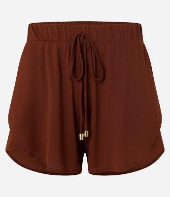 Saída de Praia Short Básico em Crepe com Cós Elástico