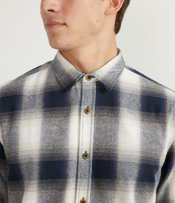 Camisa Manga Longa em Flanela com Estampa Xadrez