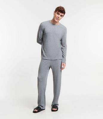 Pijama Longo com Textura Canelada