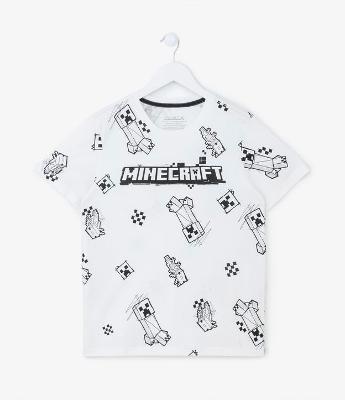 Camiseta Infantil com Estampa do Minecraft - Tam 5 a 14 anos