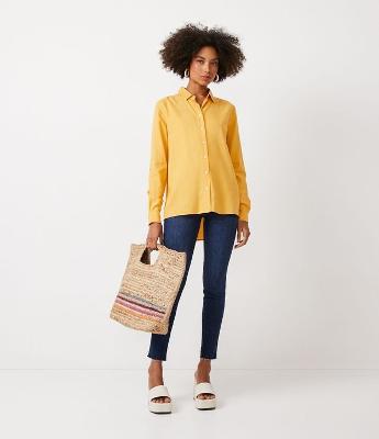Calça Skinny em Jeans com Barra Dobrada