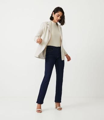 Calça Reta Jeans com Elastano