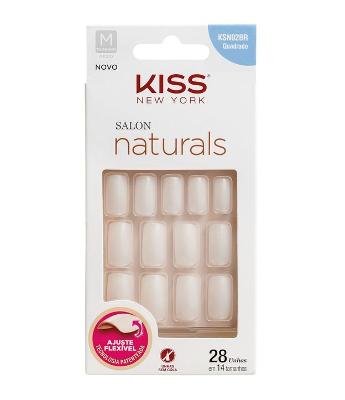 Unhas Postiças Kiss NY Salon Natural Médio Quadrado
