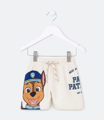 Bermuda Infantil em Moletom com Estampa Lateral Patrulha Canina - Tam 2 a 5 Anos