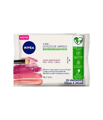 Lenços de Limpeza Facial Ação Hidratante 3 em 1Nivea