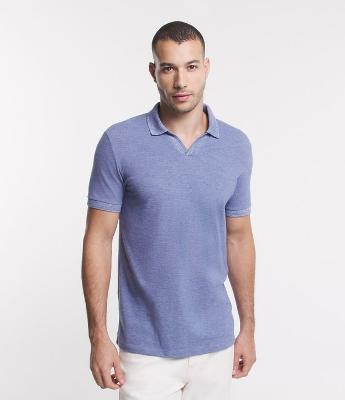Camiseta Polo Comfort em Algodao Texturizado com Manga Curta