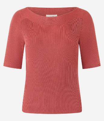 Blusa Básica em Tricô com Gola Canoa