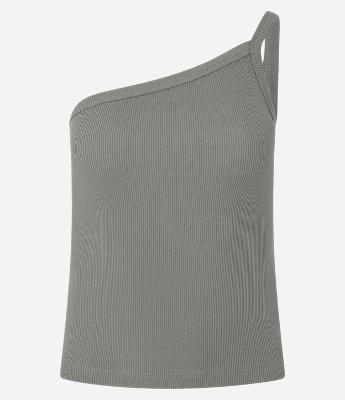 Blusa um Ombro só em Ribana com Textura Leve