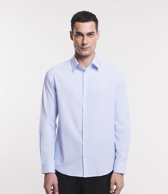Camisa com Fibra de Bambu Maquinetada com Listras