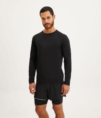 Camiseta Térmica Esportiva com Cava Raglan e Manga Longa