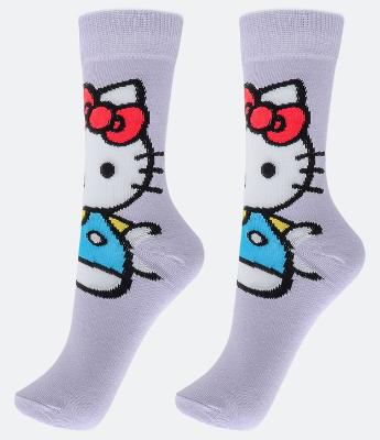 Meia Cano Alto em Algodão com Estampa Hello Kitty