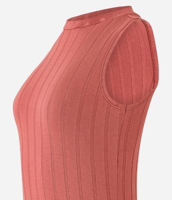 Vestido Midi em Viscose com Golinha Alta Básico e Canelado