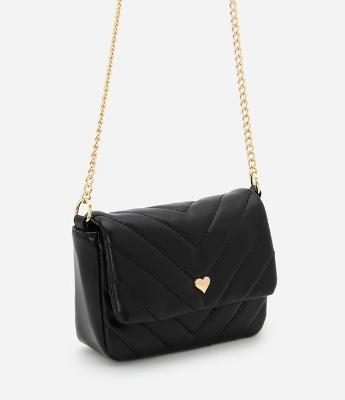 Bolsa Transversal Infantil com Coração Metalizado - Tam U