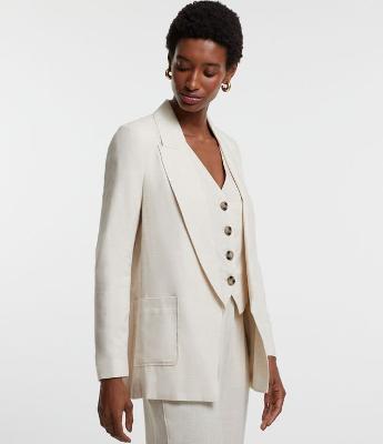 Blazer em Viscose com Forro Listrado