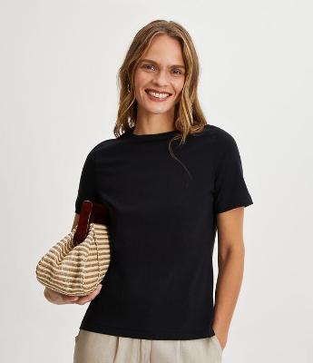 Camiseta Básica em Algodão Peruano com Manga Curta