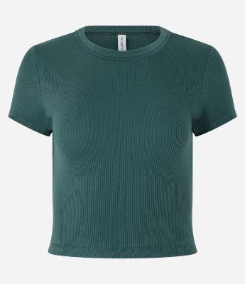 Blusa Canelada em Ribana com Manga Curta