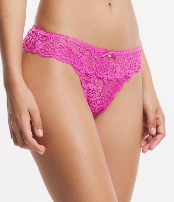 Calcinha Biquíni Fio em Renda Floral