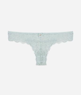 Calcinha Biquíni Fio em Renda Floral