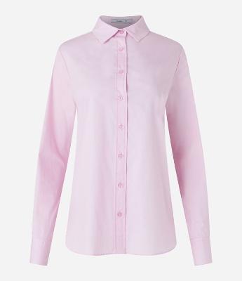 Camisa em Tricoline com Abotoamento e Punho Largo
