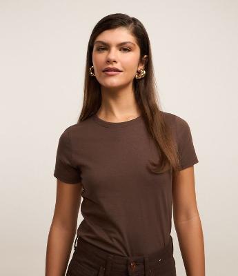 Camiseta Regular Básica em Algodão