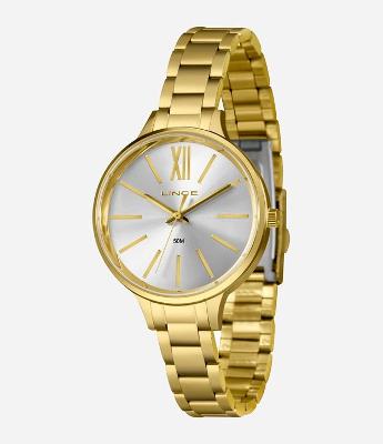 Relógio Feminino Lince Analogico com Caixa e Pulseira de Metal