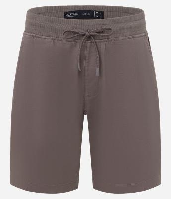 Bermuda Slim em Sarja com Cós Elástico e Bolsos