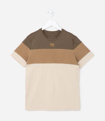 Camiseta Infantil com Estampa California e Recortes Texturizados - Tam 5 a 14 Anos