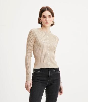 Cardigan Curto em Tricô com Textura Canelada