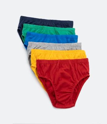 Kit 06 Cuecas Slip Infantil Básicas - Tam 2 a 10 Anos