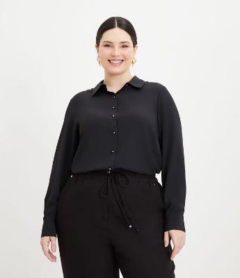 Camisa Básica em Crepe com Botões Curve & Plus Size