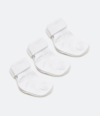 Kit 03 Pares de Meias Infantil com Dobra Dupla - Tam 0 a 12 meses