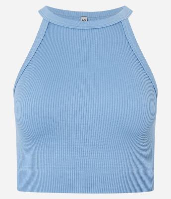 Blusa Cropped Sem Manga e Sem Costura com Decote Halter