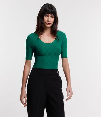 Blusa em Tricô com Losangos em Textura